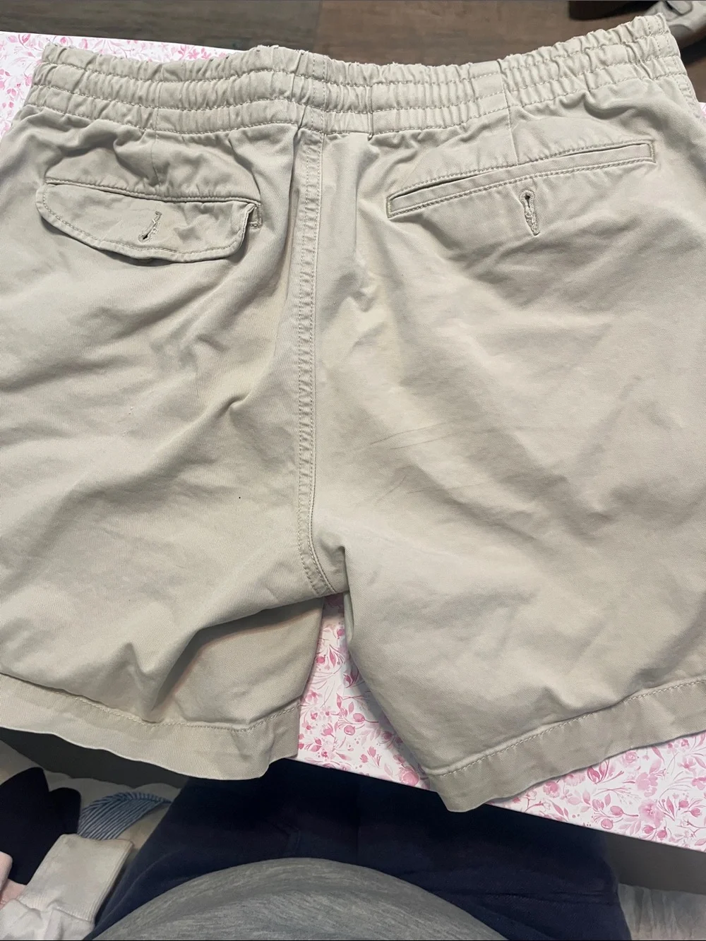 Polo by Ralph Lauren Men's Tan Elastic-Waist Flat Front Shorts
